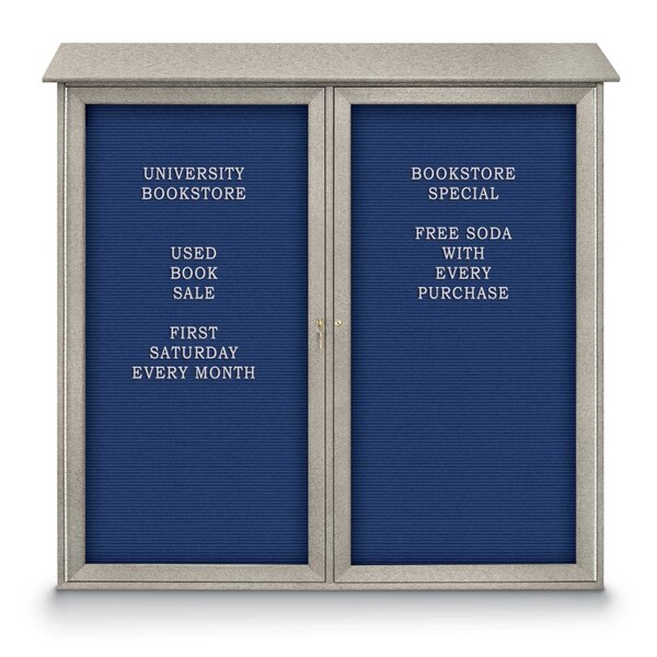 Indoor Enclosed Combo Board, 48"x36", Satin Frame/Burgundy & Cloud
